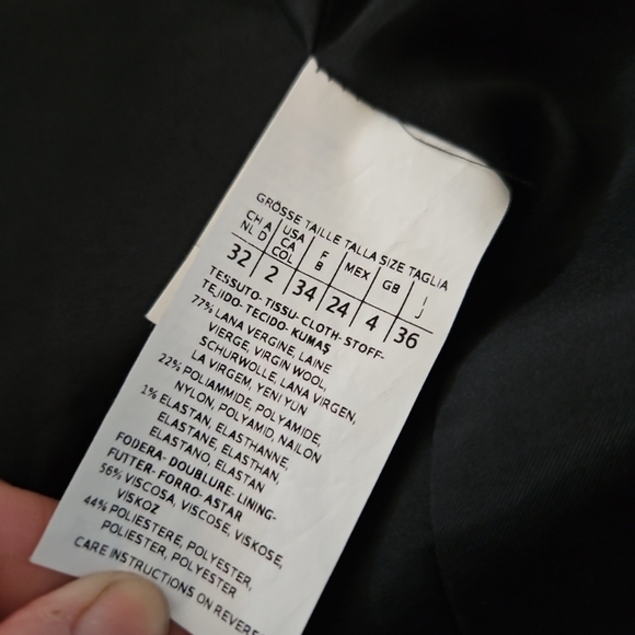 Sportmax MaxMara Womans Black And Brown Virgin Wool Blend Colorblock Blazer 2 - Picture 11 of 13